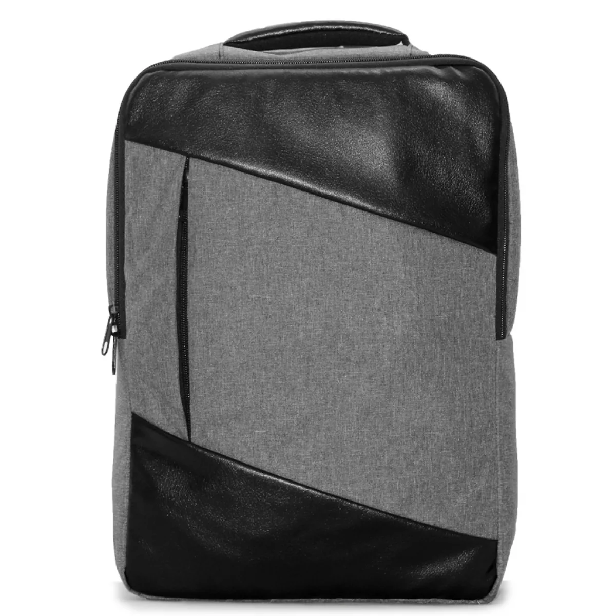 Asimetrik Suni Deri Tasarım Detaylı Kurumsal Laptop Sırt Çantası - Görsel 2
