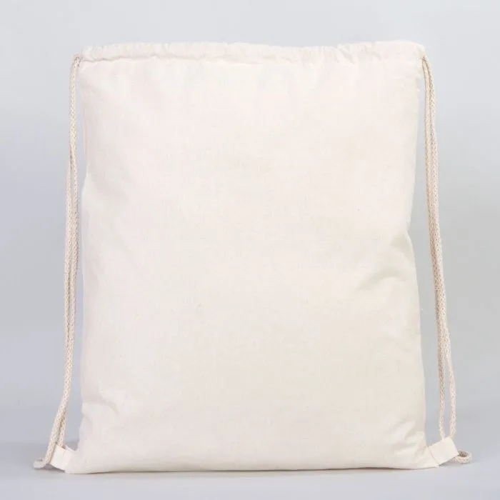 İpli Büzgülü Ham Bez Sırt Çantası - Görsel 4