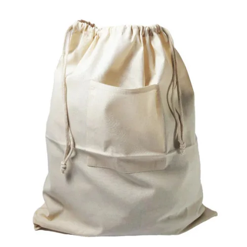 Ağzı Büzgülü Ham Bez Cepli Kese