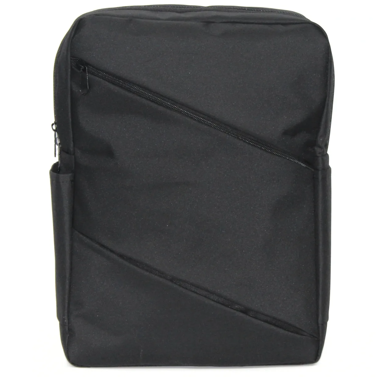 Asimetrik Fermuar Tasarım Sade Şık Laptop Bölmeli Sırt Çantası - Görsel 2