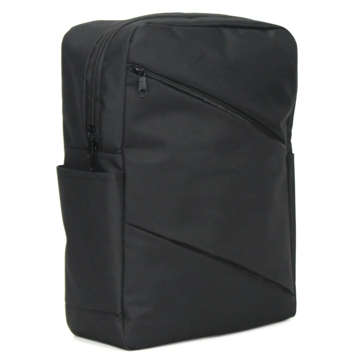 Asimetrik Fermuar Tasarım Sade Şık Laptop Bölmeli Sırt Çantası